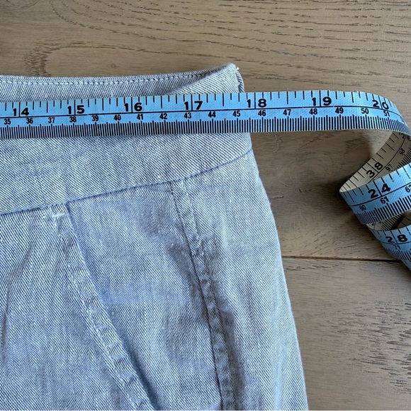 Mason’s Torino Style Linen Blend Casual Dress Trousers Light Blue EU 52 Italy - Picture 7 of 12